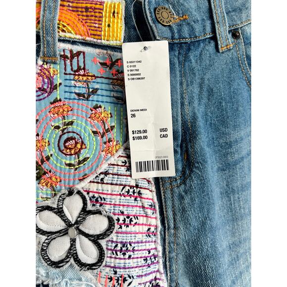 Urban Outfitters BDG patchwork high rise flare jeans NWT size 26 - Picture 5 of 7